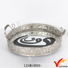 Decorative Antique Metal Round Jewelry Trays